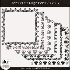 Decorative Page Borders Vol 07 by ADB Designs CU/PU