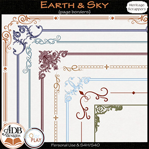 Earth & Sky Page Borders by ADB Designs