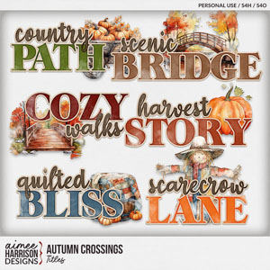 Autumn Crossings Titles by Aimee Harrison