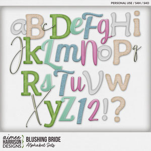 Blushing Bride Alphabet Sets by Aimee Harrison