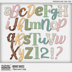 Boho Skies Alphabet Sets by Aimee Harrison