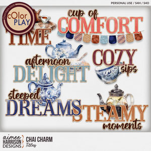 Chai Charm Titles by Aimee Harrison