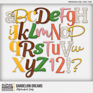 Dandelion Dreams Alphabet Sets by Aimee Harrison