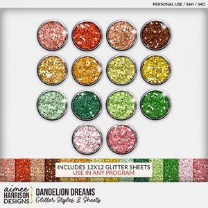 Dandelion Dreams Glitters by Aimee Harrison