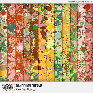 Dandelion Dreams Painted Papers by Aimee Harrison