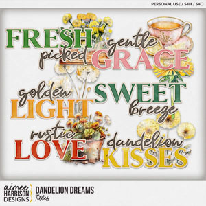 Dandelion Dreams Titles by Aimee Harrison