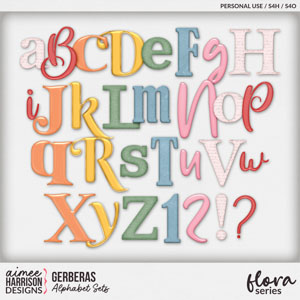 Gerberas Alphabet Sets by Aimee Harrison