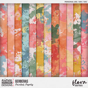 Gerberas Painted Papers by Aimee Harrison