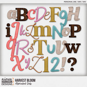 Harvest Bloom Alphabet Sets by Aimee Harrison