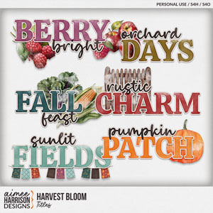 Harvest Bloom Titles by Aimee Harrison