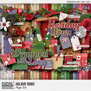 Holiday Bows Page Kit by Aimee Harrison