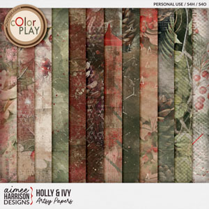 Holly & Ivy Artsy Papers by Aimee Harrison