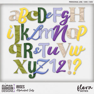 Irises Alphabet Sets by Aimee Harrison