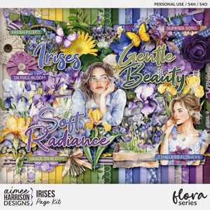 Irises Page Kit by Aimee Harrison