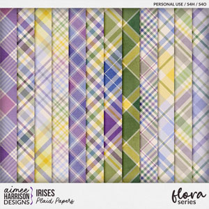 Irises Plaid Papers by Aimee Harrison