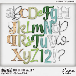 Lily of the Valley Alphabet Sets by Aimee Harrison