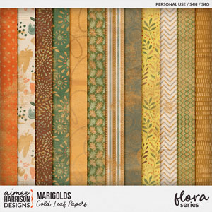 Marigolds Gold Leaf Papers by Aimee Harrison