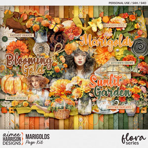 Marigolds Page Kit by Aimee Harrison