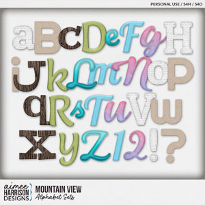 Mountain View Alphabet Sets by Aimee Harrison