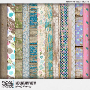 Mountain View Wood Papers by Aimee Harrison