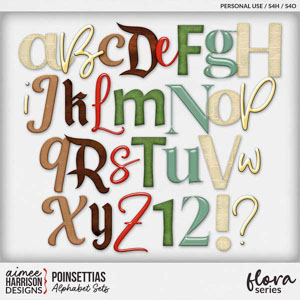 Poinsettias Alphabet Sets by Aimee Harrison
