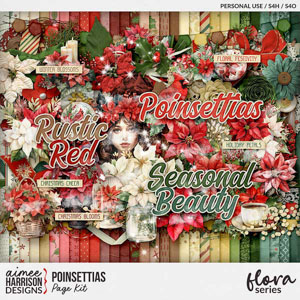 Poinsettias Page Kit by Aimee Harrison