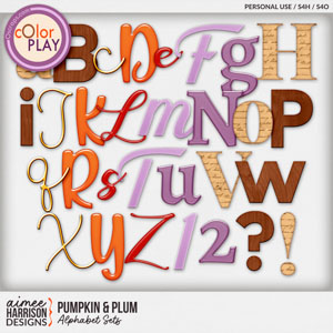 Pumpkln & Plum Alphabet Sets by Aimee Harrison