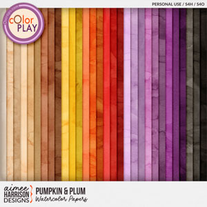 Pumpkln & Plum Watercolor Papers by Aimee Harrison
