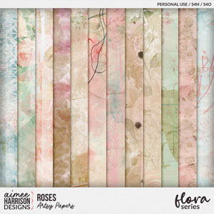 Roses Artsy Papers by Aimee Harrison