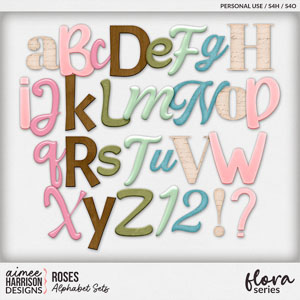 Roses Alphabet Sets by Aimee Harrison
