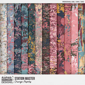 Station Master Grunge Papers by Aimee Harrison