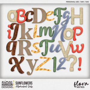 Sunflowers Alphabet Sets by Aimee Harrison