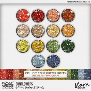 Sunflowers Glitters by Aimee Harrison