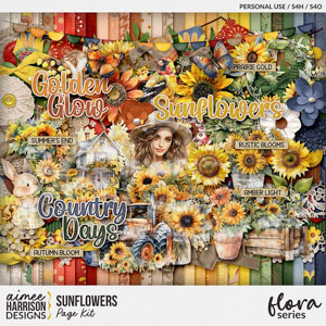 Sunflowers Page Kit by Aimee Harrison