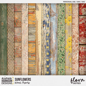 Sunflowers Wood Papers by Aimee Harrison