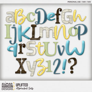 Uplifted Alphabet Sets by Aimee Harrison