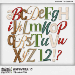 Wings & Wreaths Alphabet Sets by Aimee Harrison