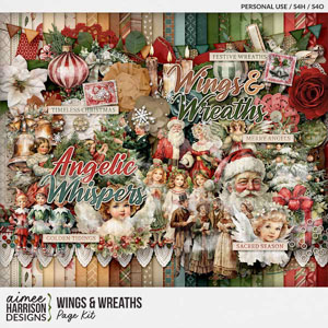 Wings & Wreaths Page Kit by Aimee Harrison