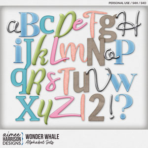 Wonder Whale Alphabet Sets by Aimee Harrison