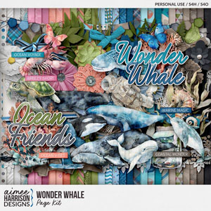 Wonder Whale Page Kit by Aimee Harrison