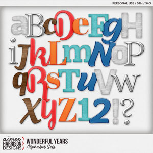 Wonderful Years Alphabet Sets by Aimee Harrison