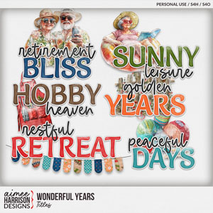 Wonderful Years Titles by Aimee Harrison