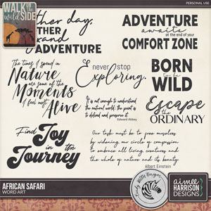 African Safari Word Art by Aimee Harrison and Cindy Ritter Designs
