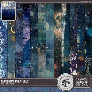Nocturnal Creatures Artsy Papers by Aimee Harrison and Cindy Ritter Designs