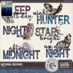 Nocturnal Creatures Titles by Aimee Harrison and Cindy Ritter Designs