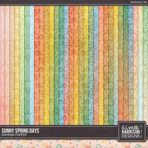 Sunny Spring Days Damask Papers by Aimee Harrison