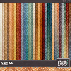 Autumn Aura Damask Papers by Aimee Harrison