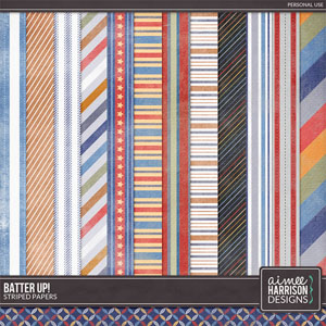 Batter Up! Striped Papers by Aimee Harrison