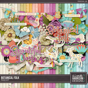 Botanical Folk Page Kit by Aimee Harrison