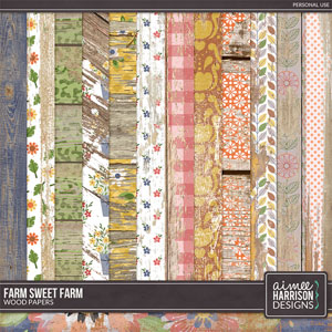 Farm Sweet Farm Wood Papers by Aimee Harrison